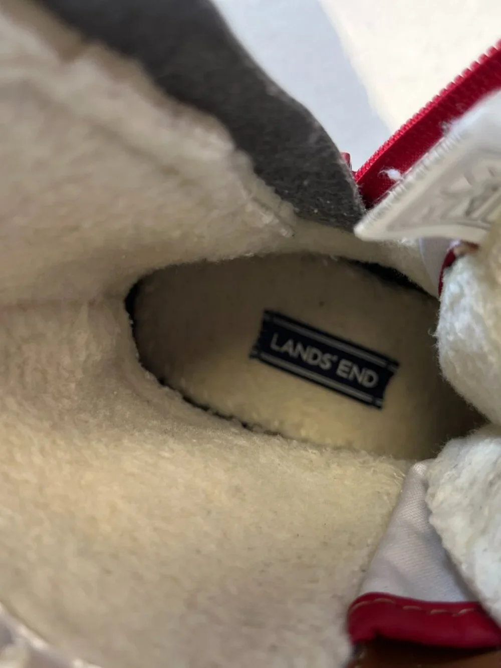 Lands’ End Kids Snow Boots Size 2M Red Olive Brown